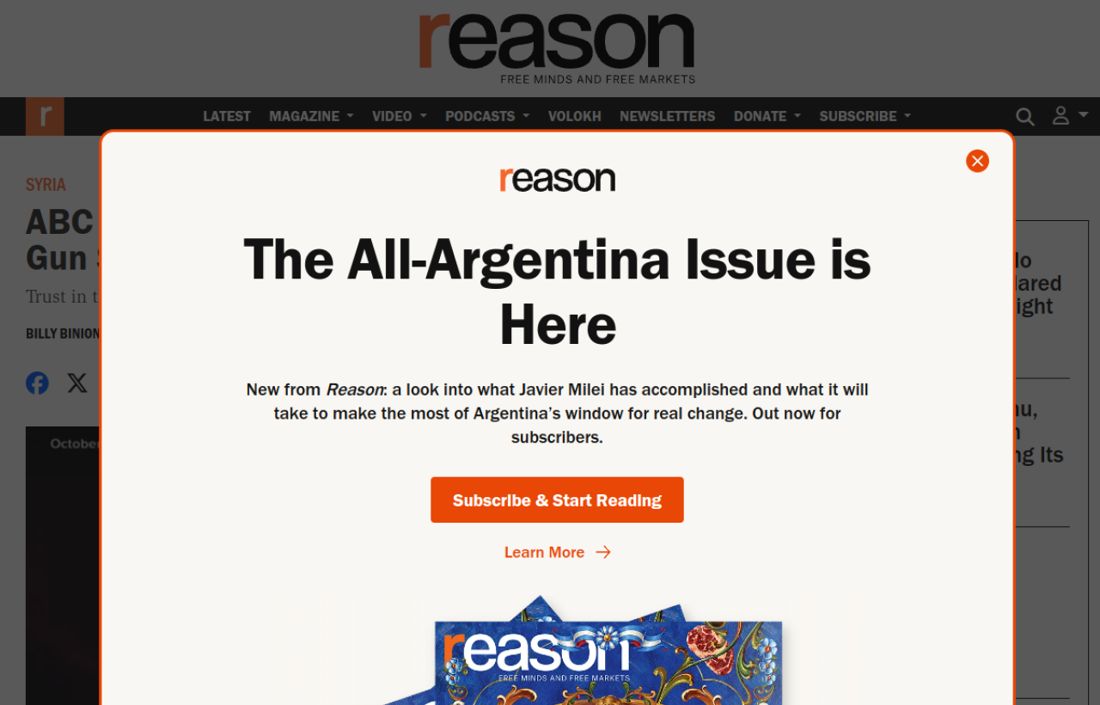 Screenshot of the page as published at reason.com