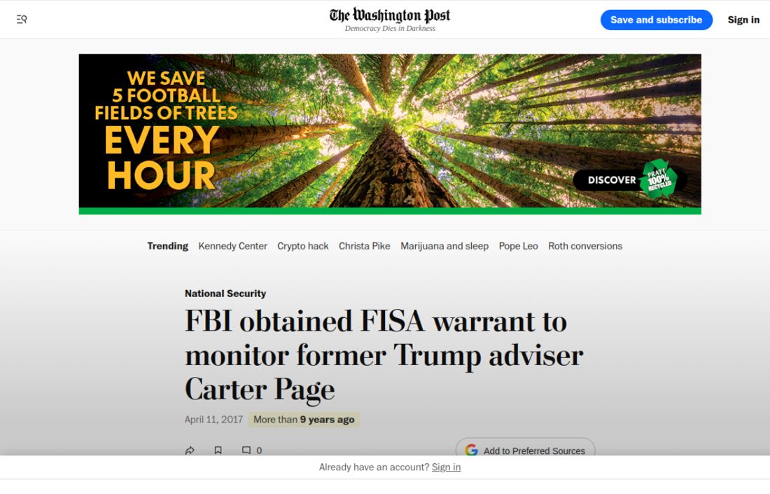 Screenshot of the page as published at washingtonpost.com