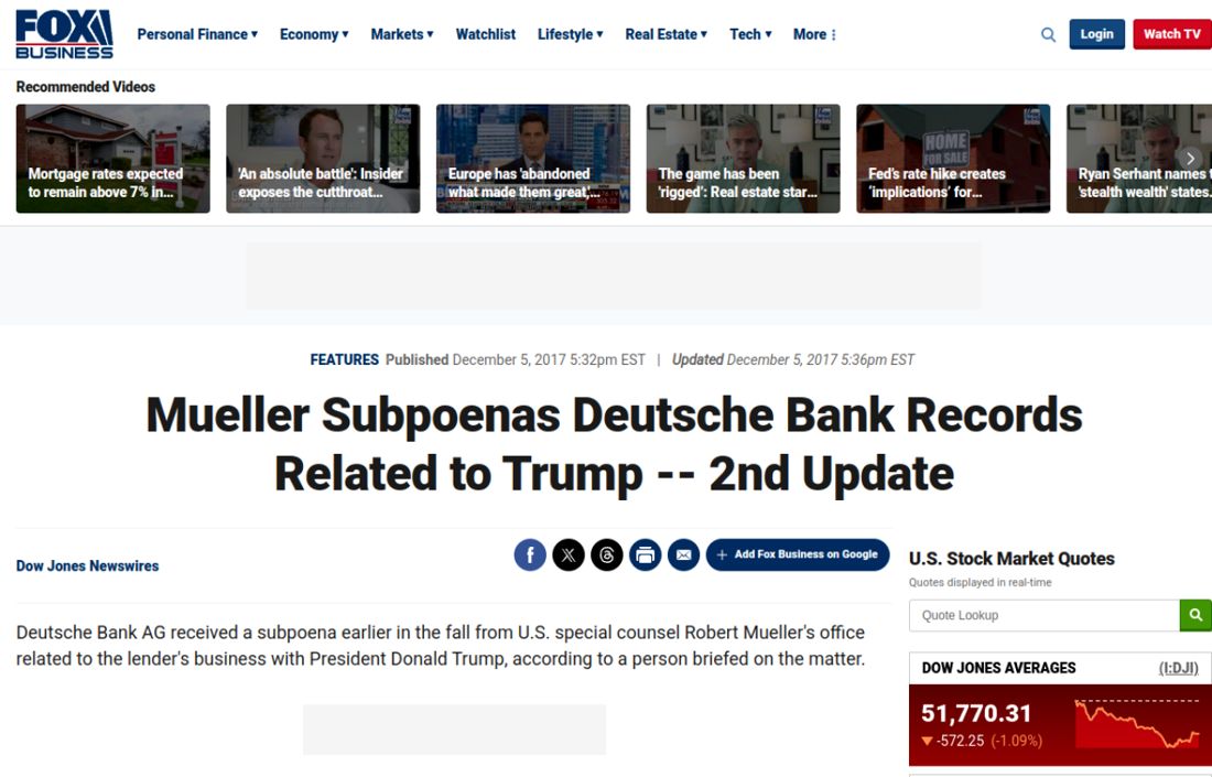 Screenshot of the page as published at foxbusiness.com