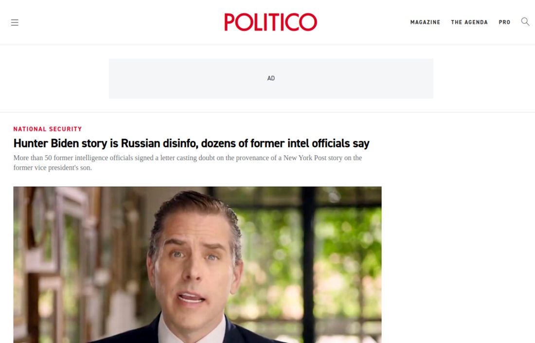 Screenshot of the page as published at politico.com (via Wayback Machine)