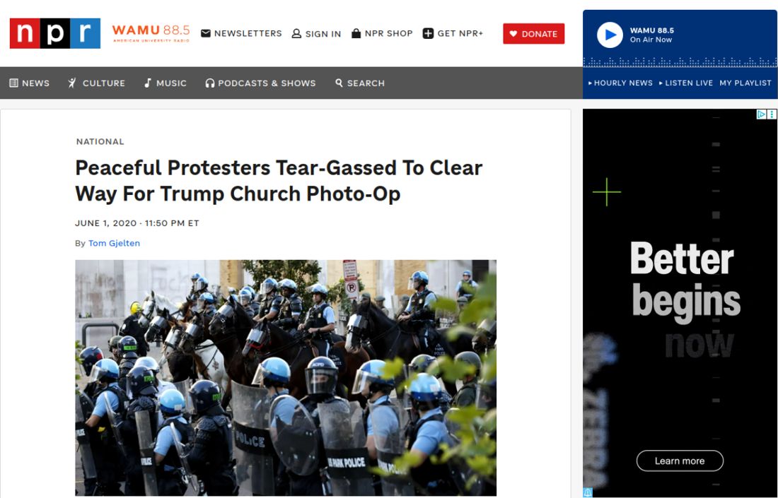 Screenshot of the page as published at npr.org