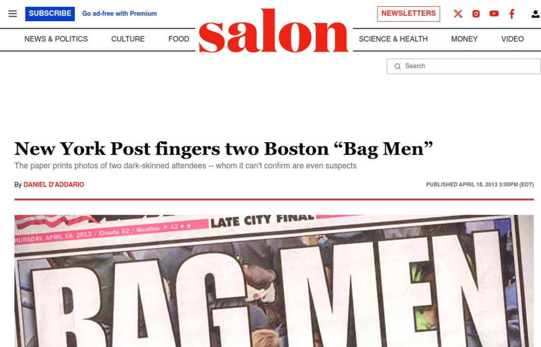 Screenshot of the page as published at salon.com