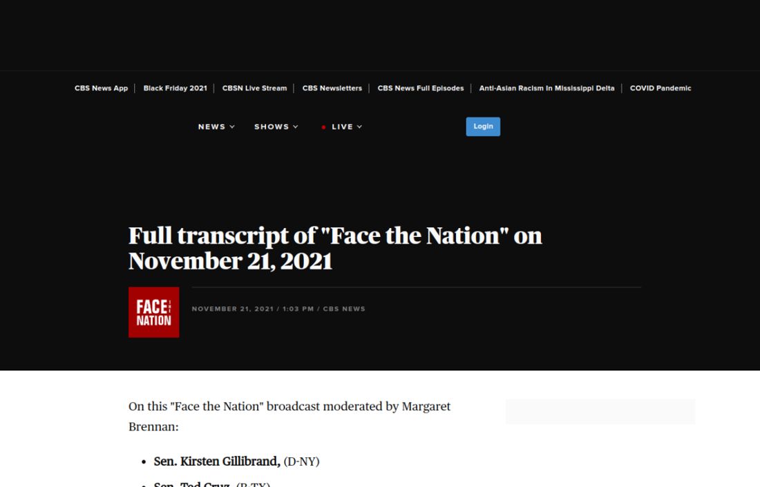 Screenshot of the page as published at cbsnews.com (via Wayback Machine)